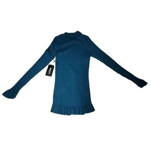 Worth New York Sweater Womens Sz P Lightweight Teal Green Silk Blend Academia